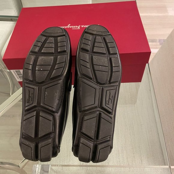 Newton Mens Ferragamo Black Loafers Size 8EE - Picture 3 of 7